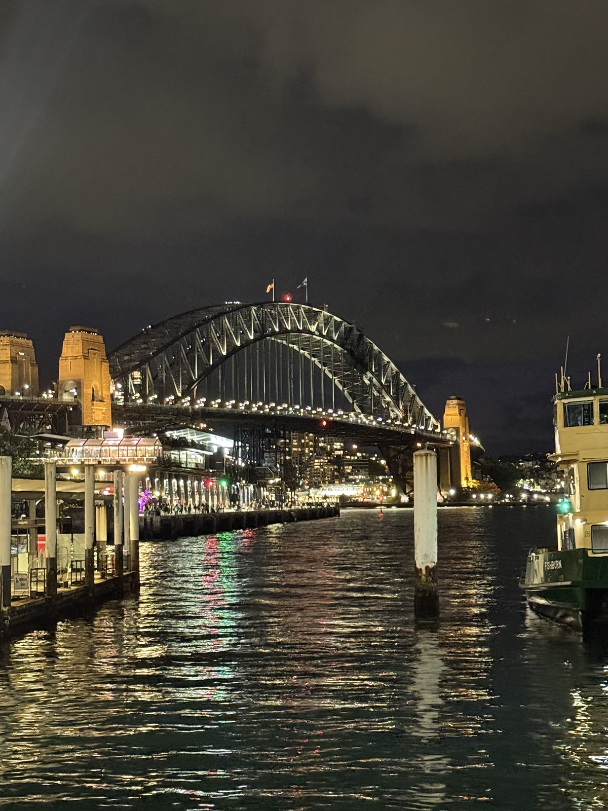 The Sydney Harbour Bridge at night from Circular Quay